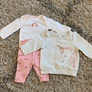Newborn bundle Carter unicorn sweater pants onesie